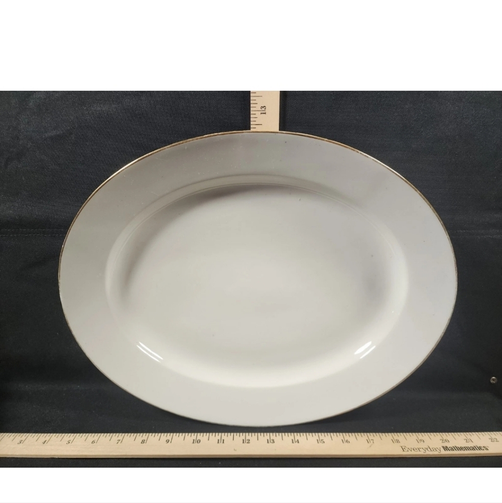 Antique Limoges France Old Abbey Large Serving Platter Plate Oval
